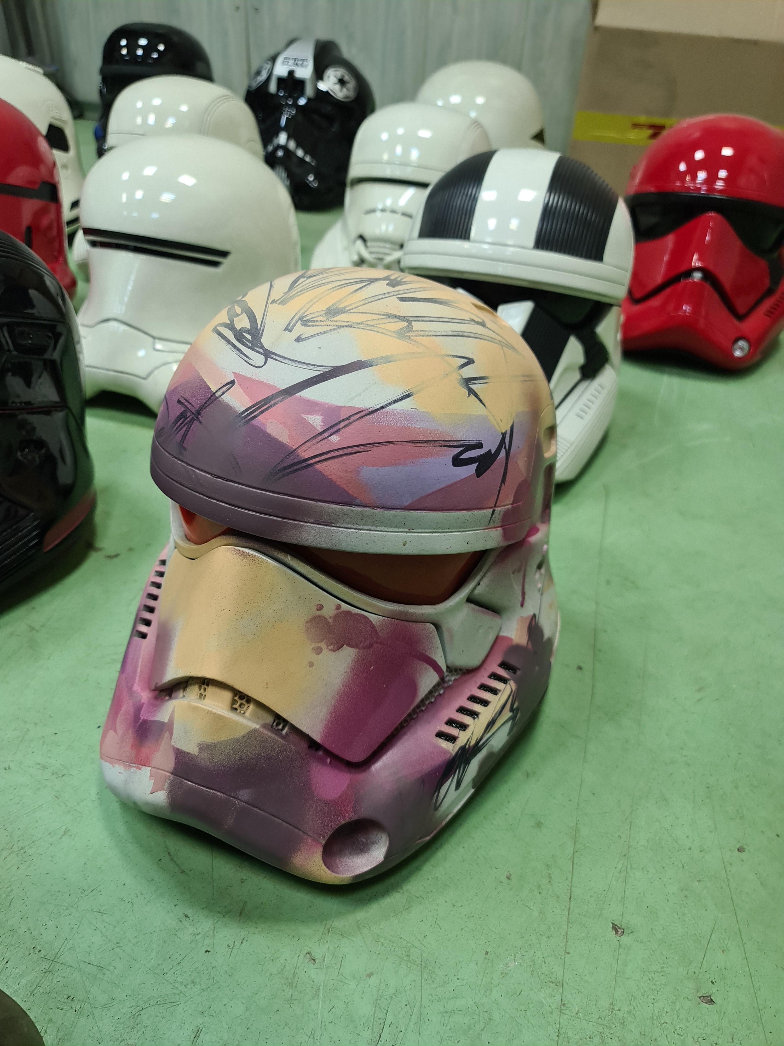 "GUIDE-LINE" ART-GRAFFITI First Order Stormtrooper Helmet (TLJ/TROS, Finished)